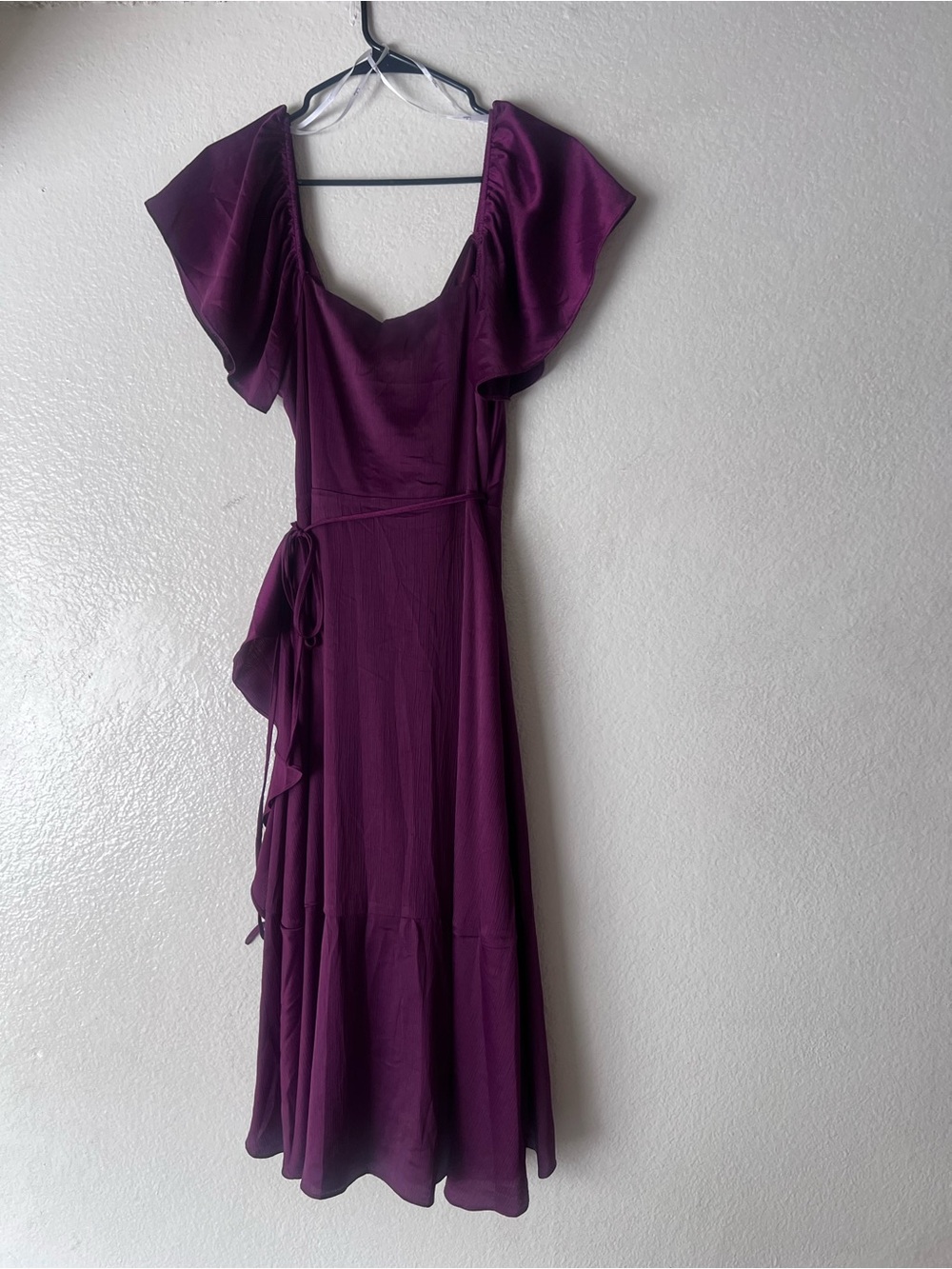 Serene Sight Plum Purple Midi Wrap Dress - Picture 6 of 9
